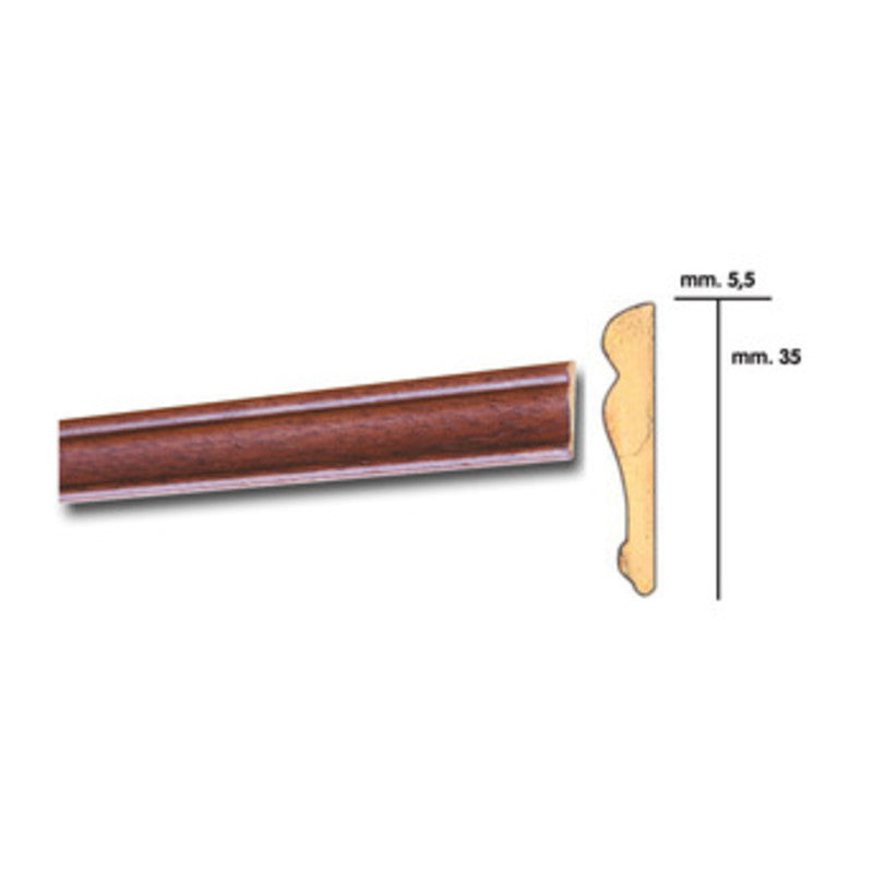 Q.TA' 25 CORNICE P/PARATI 5,5X35 BAROCCO 200 CM MOGANO