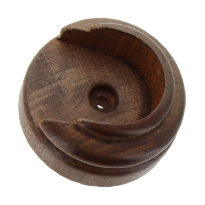 Q.TA' 2 ROSETTA BASTONE LEGNO TENDA A PARETE D 35 MM NOCE SC.*