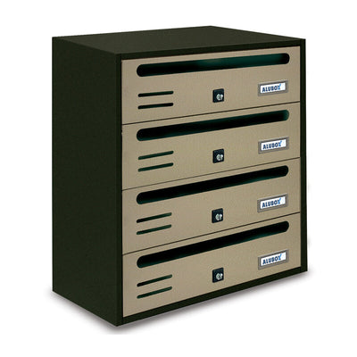 Q.TA' 1 CASSETTA POSTALE ALUBOX CUBO/R 4 38,5X25X43 SABBIA