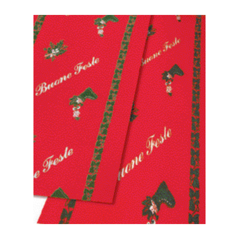 Q.TA' 50 PASSATOIA BUONE FESTE H 100 CM FONDO ROSSO