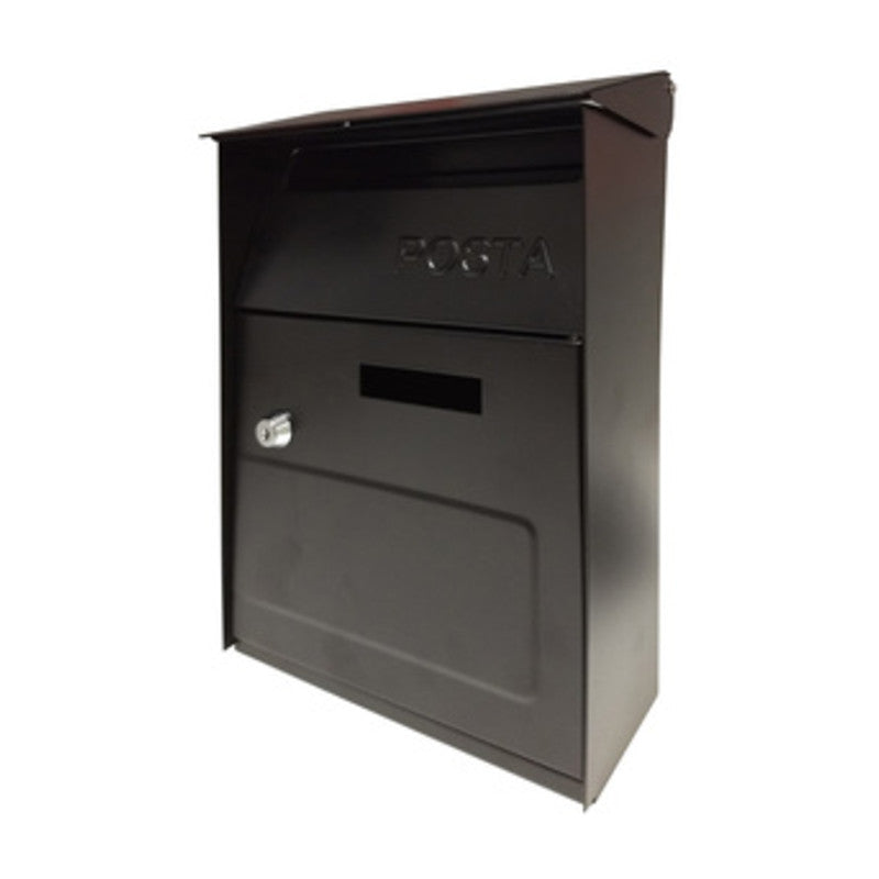 Q.TA' 1 CASSETTA POSTALE ACCIAIO 21X9X32,5 CM ESTERNO NERO