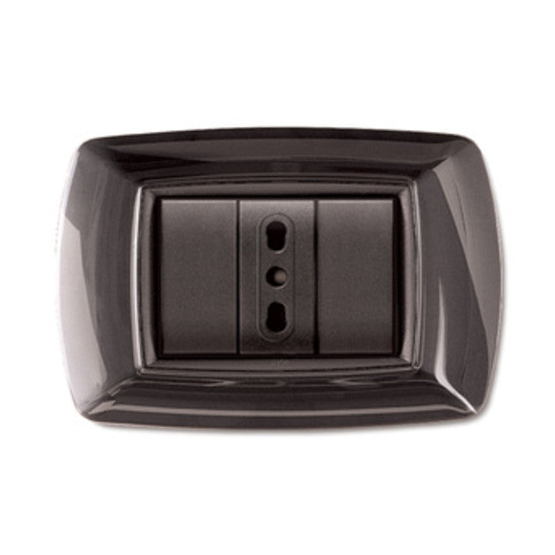 Q.TA' 10 PLACCA LIFE LIVING PLAST NERO GLITTERING 3P