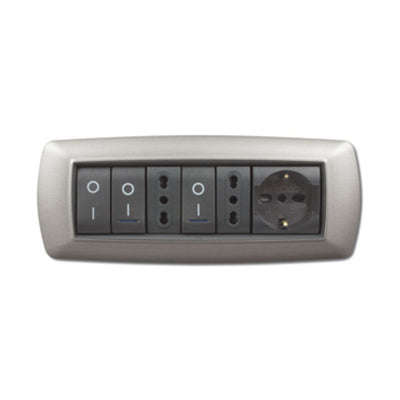 Q.TA' 1 PLACCA LIFE LIVING PLAST ACCIAIO SATINATO 7P