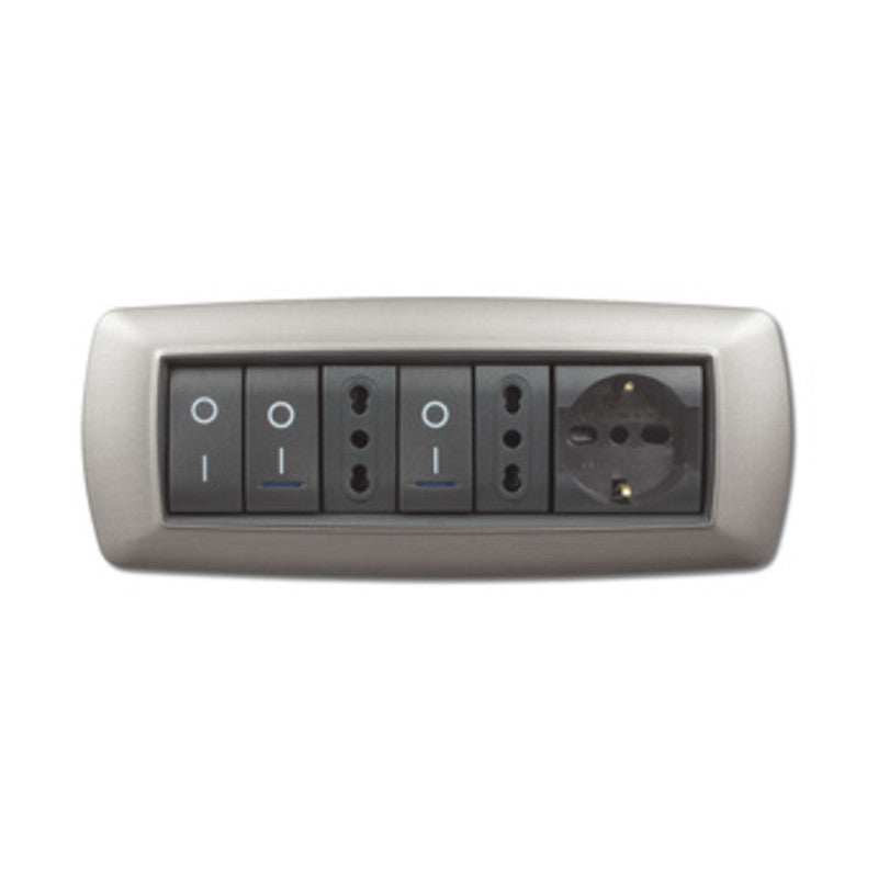 Q.TA' 1 PLACCA LIFE LIVING PLAST ACCIAIO SATINATO 7P