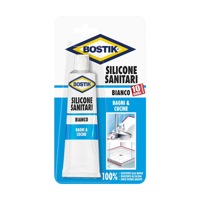 Q.TA' 12 BOSTIK SILICONE SANITARI 60 ML BIANCO BLISTER