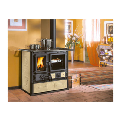 Q.TA' 1 STUFA CUCINA LEGNA 8.8 KW ROSA 5.0 VST CERAM PANNA V5