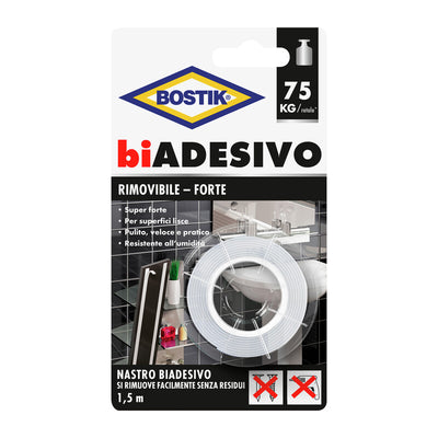 Q.TA' 6 BOSTIK NASTRO BIADESIVO RIMOVIBILE 19MMX1,5M BL