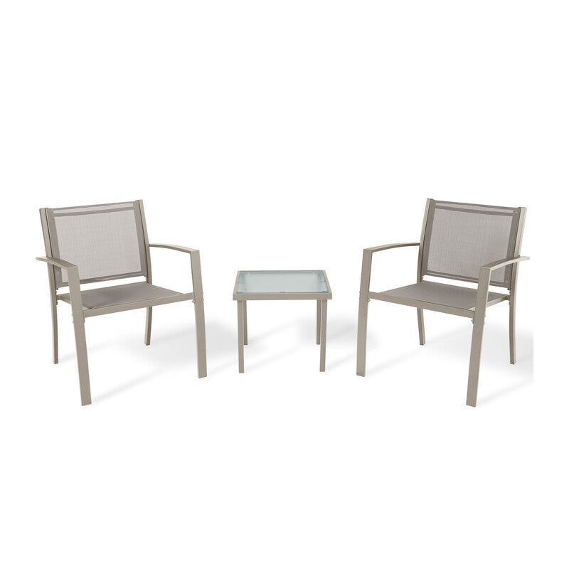 Q.TA' 1 C SET 3 SALOTTO HAVANA ACCIAIO TAUPE/MARRONE