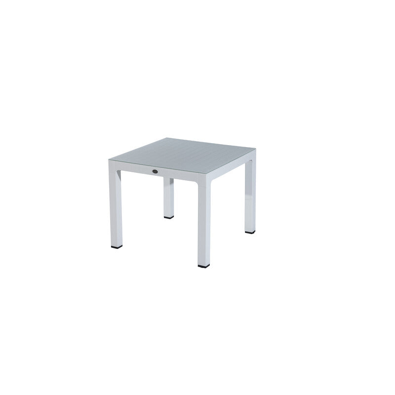 Q.TA' 1 TAVOLO C/VETRO REGNUM 90X90XH75CM BIANCO