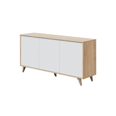 Q.TA' 1 KIT CREDENZA 3 ANTE 154X40X75H ROVERE BIANCO