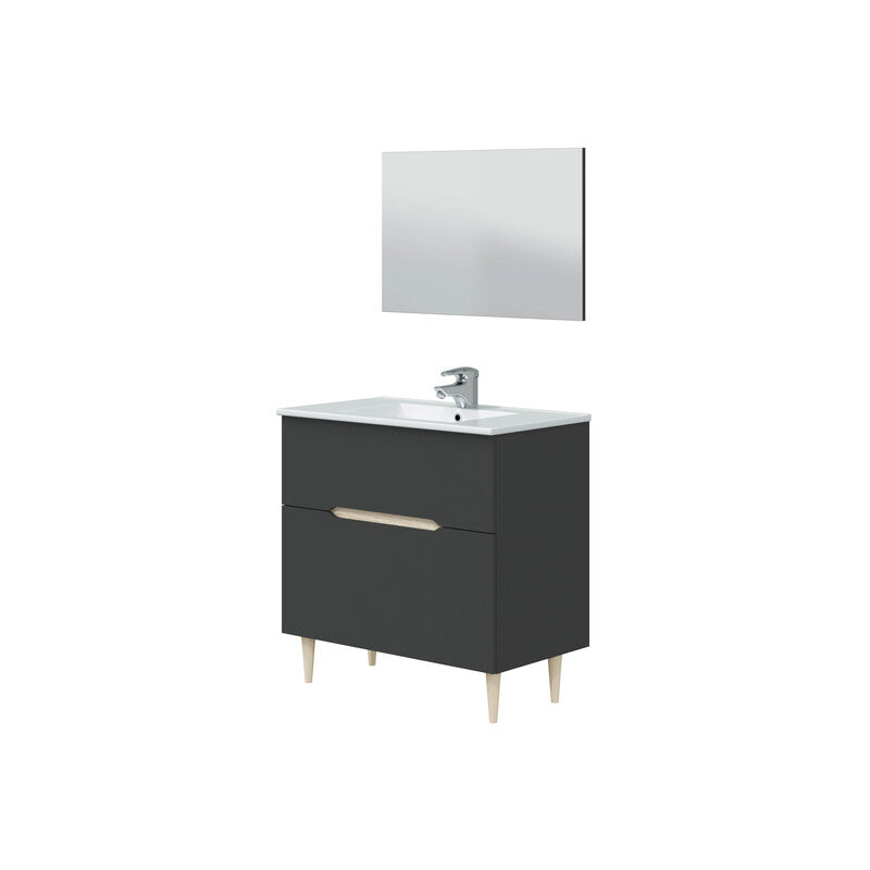 Q.TA' 1 KIT MOBILE BAGNO DENVER 80 ANTRACITE ROVERE