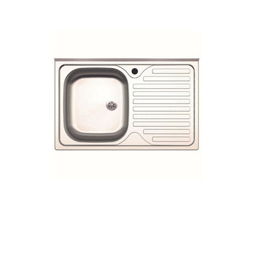 Q.TA' 1 LAVELLO APPOGGIO INOX 1 VASCA SX + GOCCIOLATOIO DX 80 CM