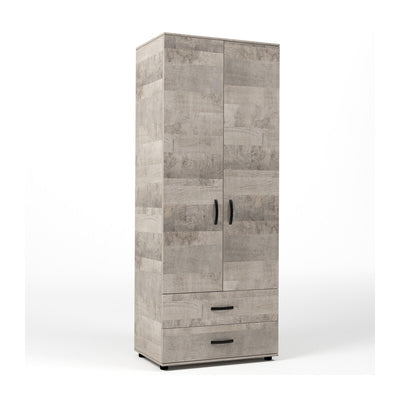 Q.TA' 1 KIT ARMADIO 2 ANTE + 2 CASSETTI 80X52X205 CM ROVERE PLAT.K355