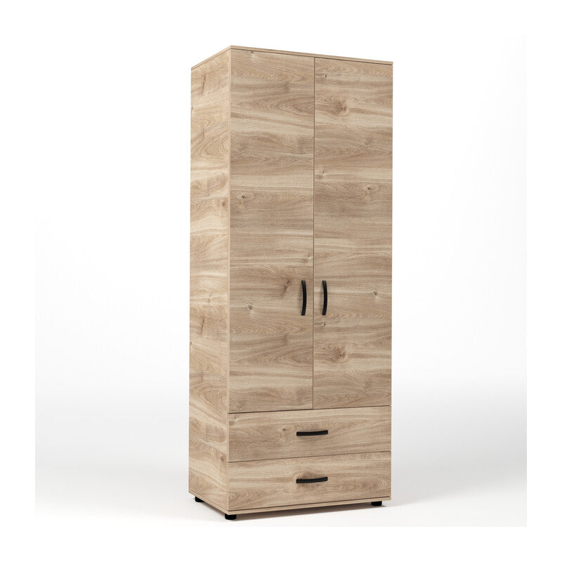 Q.TA' 1 KIT ARMADIO 2 ANTE + 2 CASSETTI 80X52X205 CM ROVERE M. K358