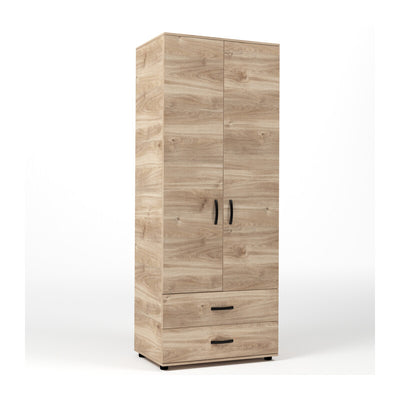 Q.TA' 1 KIT ARMADIO 2 ANTE + 2 CASSETTI 80X52X205 CM ROVERE M. K358