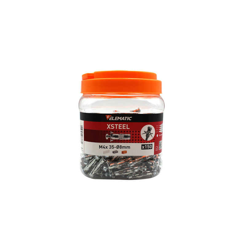 Q.TA' 1 ELEMATIC BARATTOLO 150 TASSELLI XSTEEL M4 CARTONG