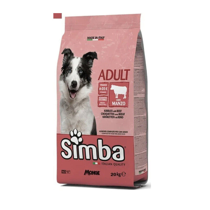 Q.TA' 1 CROCCHETTA CANE MONGE SIMBA 20KG ADULT MANZO