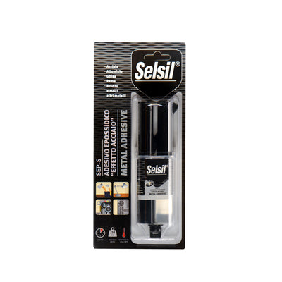 Q.TA' 12 SELSIL ADESIVO EPOSSIDICO SEP-S EFFETTO ACCIAIO 28 G
