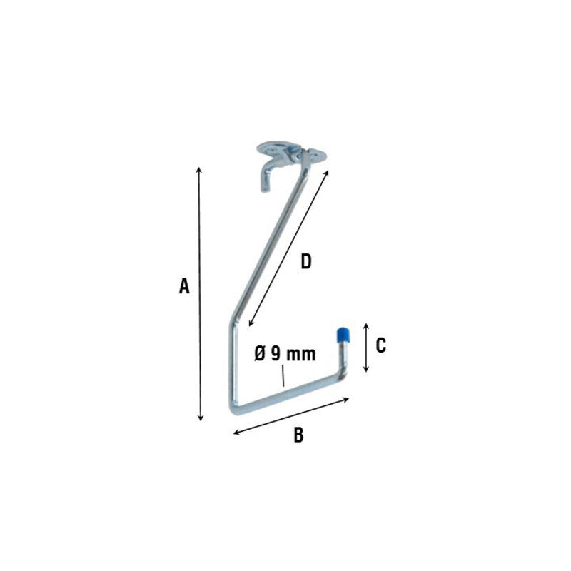 Q.TA' 10 GANCIO ZINCATO 4100 A FORMA L DA SOFFITTO 150 MM