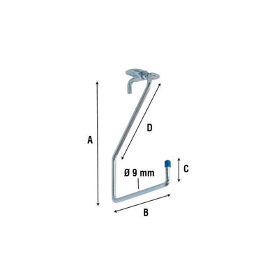 Q.TA' 10 GANCIO ZINCATO 4100 A FORMA L DA SOFFITTO 150 MM