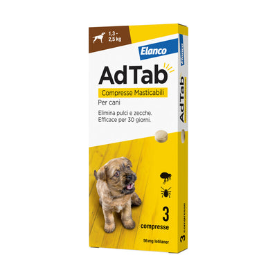 Q.TA' 1 ADTAB COMPRESSE MASTICABILI P/CANI 1,3 - 2,5 KG