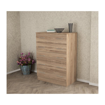 Q.TA' 1 KIT CASSETTIERA 5 CASSETTI 80X45X111 CM ROVERE