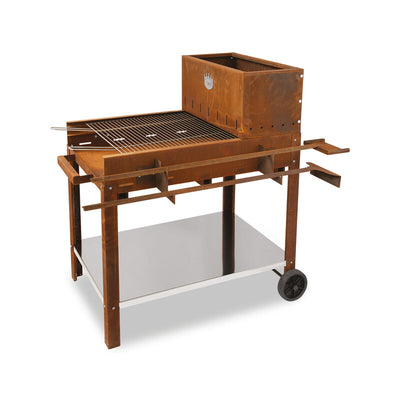 Q.TA' 1 BARBECUE A LEGNA WOODY 45 45X50 CM CORTEN