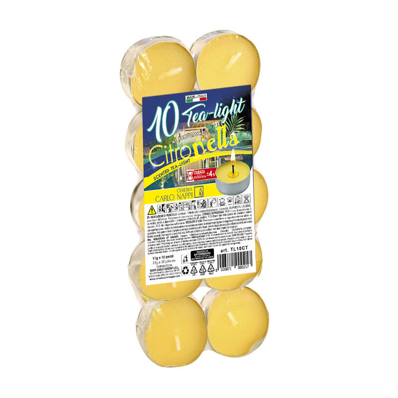 Q.TA' 24 CITRONELLA TEA LIGHT MADE IN ITALY D 3,6X1,7 10