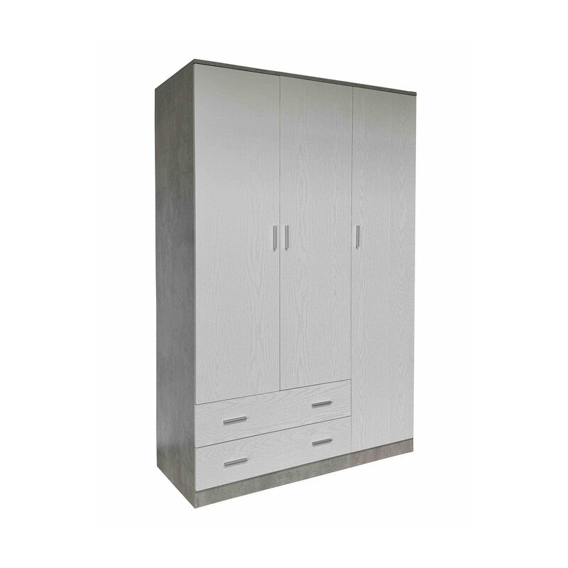 Q.TA' 1 ARMADIO SPACE 3A+2C CEMENTO/BIANCO F. 120X52X190CM