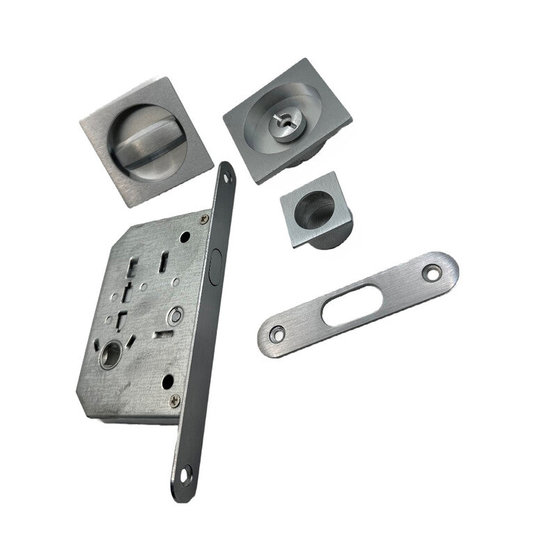 Q.TA' 1 KIT MANIGLIE QUADRO C/SERRATURA PORTE SCORR CROM SAT