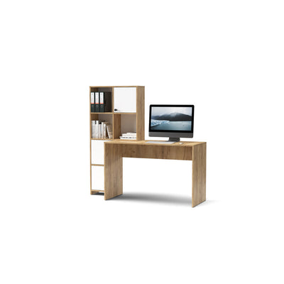 Q.TA' 1 SCRIVANIA HALK CM 156X55X71 ROVERE GOLD/BIANCO