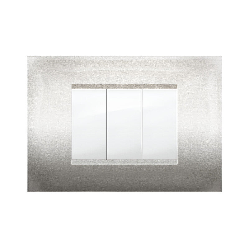 Q.TA' 10 PLACCA MIVIDA PLANA ACCIAIO SATINATO 3P