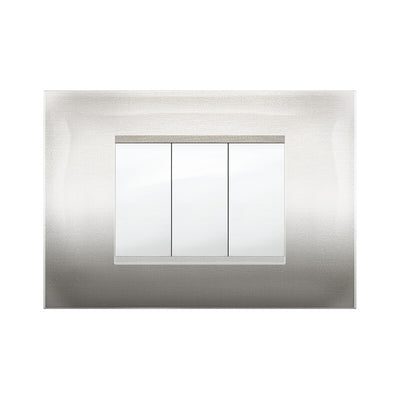 Q.TA' 10 PLACCA MIVIDA PLANA ACCIAIO SATINATO 3P