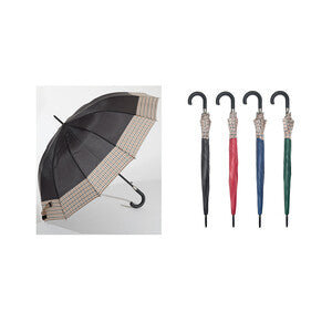 Q.TA' 12 OMBRELLO AUTOMATICO LUNGO UNISEX G535 TINTA UNITA C/FASCIA