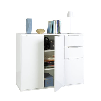 Q.TA' 1 MOBILE 3A+2C 86,9X35,4X106 CM BIANCO/BIANCO LUC.