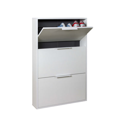 Q.TA' 1 SCARPIERA 3 RIBALTE SLIM CM. 65X15X105 H BIANCO