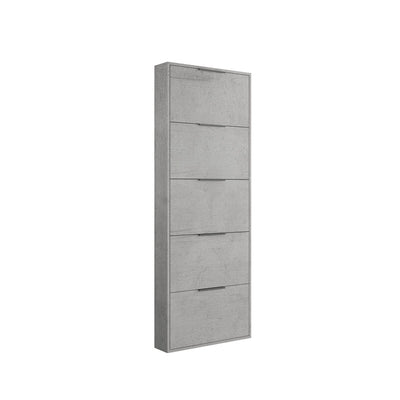 Q.TA' 1 SCARPIERA 5 RIBALTE SLIM CM. 65X15X174 H CEMENTO
