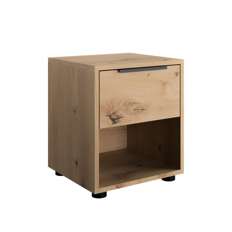Q.TA' 1 COMODINO 1C+1V 38X35XH44CM ROVERE ARTISAN