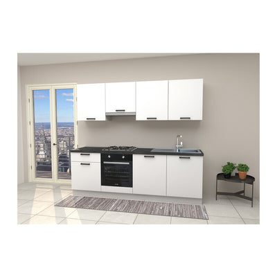 Q.TA' 1 CUCINA SILVIA 240 BIANCO TOP ANTRACITE NON FORATO