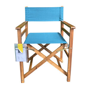 Q.TA' 2 C SEDIA REGISTA LEGNO PIEGHEVOLE CINEMA BLU PETROLIO