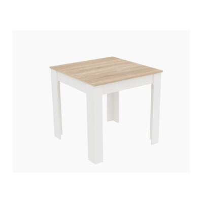 Q.TA' 1 TAVOLO FISSO 80X80XH75CM ROVERE/BIANCO