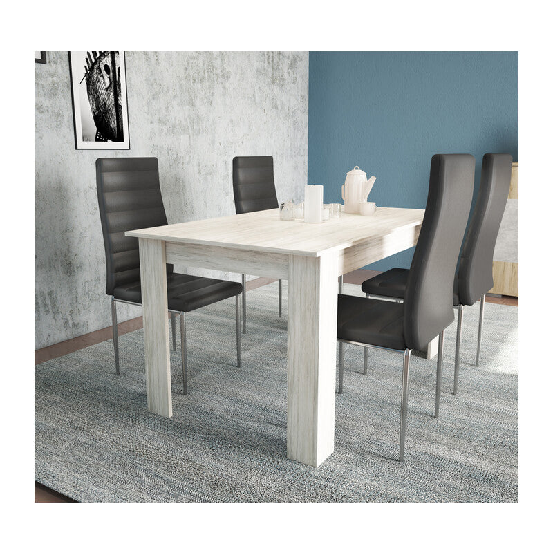 Q.TA' 1 TAVOLO ALLUNGABILE 140/180X80XH75CM FRASS/BCO