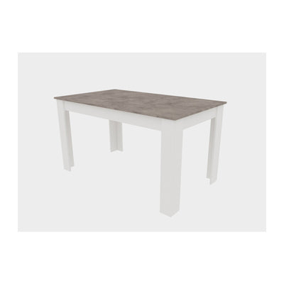 Q.TA' 1 TAVOLO FISSO 138X80XH75CM CEMENTO/BIANCO