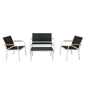 Q.TA' 1 C SET SALOTTO MENTON 4 BIANCO/NERO