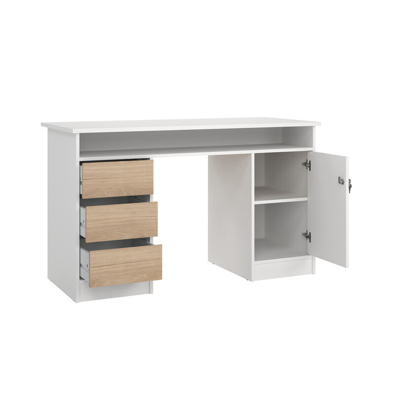 Q.TA' 1 KIT SCRIVANIA FUNCTION PLUS 126X55X75 BIA/QUERCIA