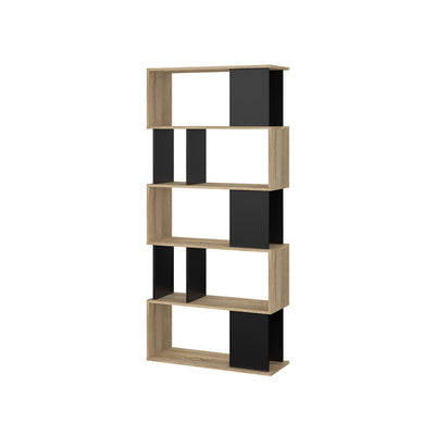 Q.TA' 1 KIT LIBRERIA MAZE 80X29X173 QUERCIA/NERO