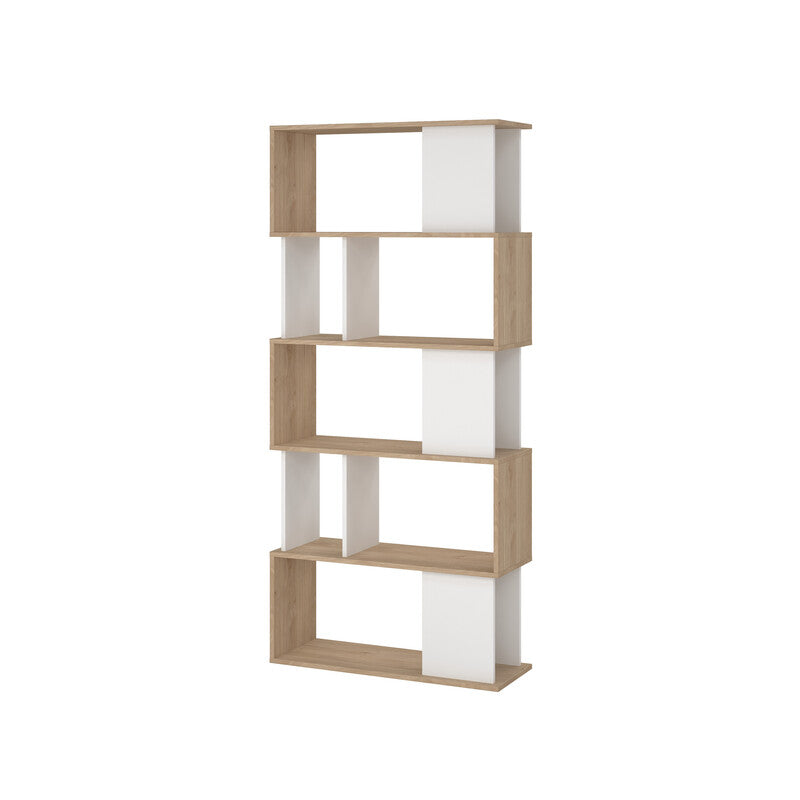 Q.TA' 1 KIT LIBRERIA MAZE 80X29X173 QUERCIA/BIANCO