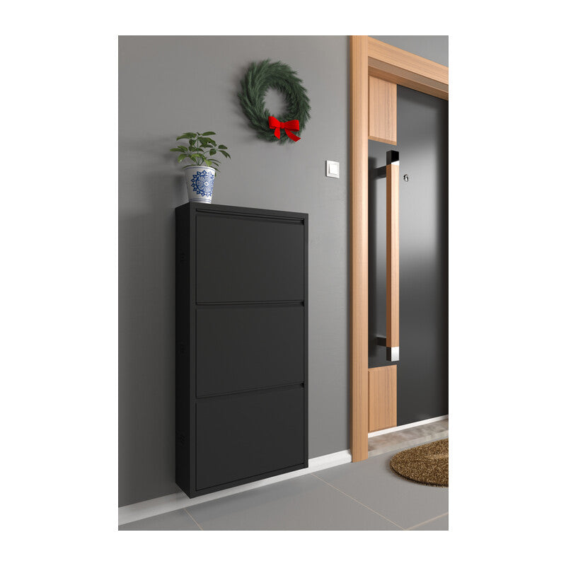 Q.TA' 1 SCARPIERA 3A METALLO 50X15X104CM NERO