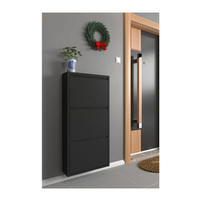 Q.TA' 1 SCARPIERA 3A METALLO 50X15X104CM NERO