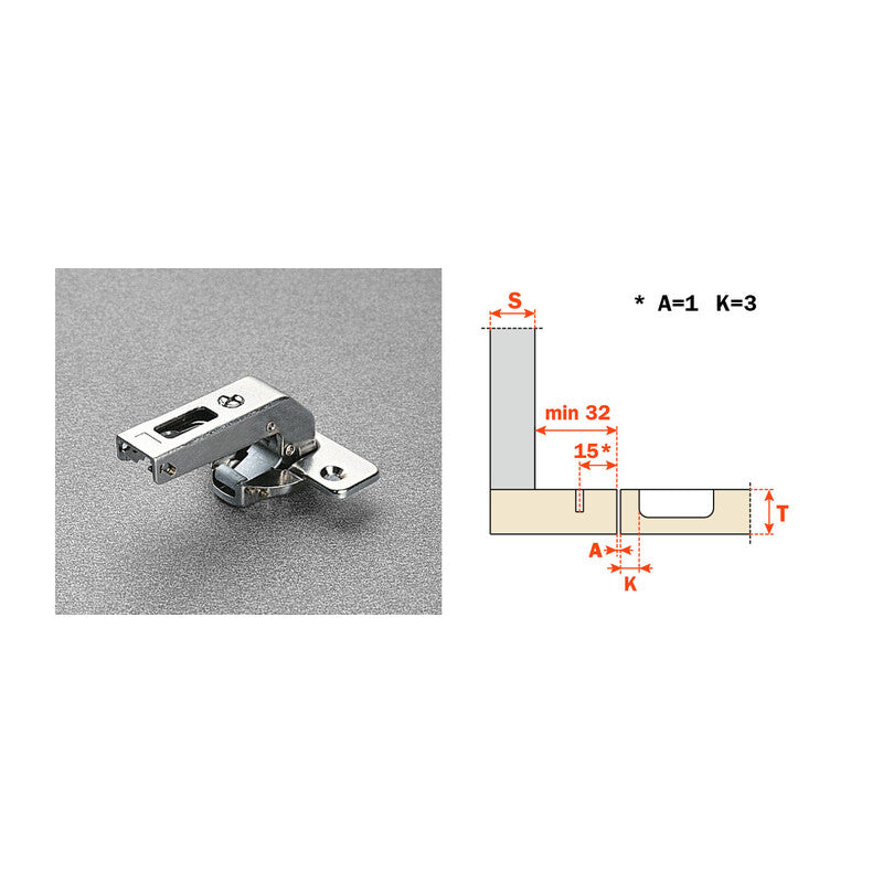 Q.TA' 25 SALICE CERNIERA CONTROCOL C2ABN99 CORTA 94 GRADI